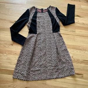 Beatrice b Made in italy Anthropologie midi geometric color block black dress 10